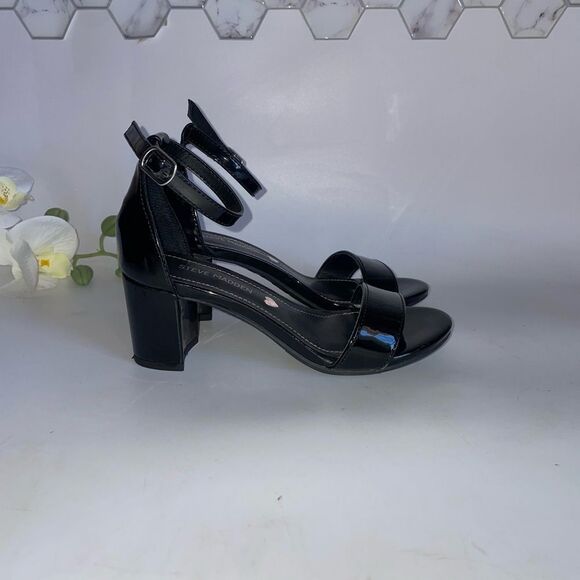 Steve Madden Black Heels with Ankle Strap - Picture 2 of 9